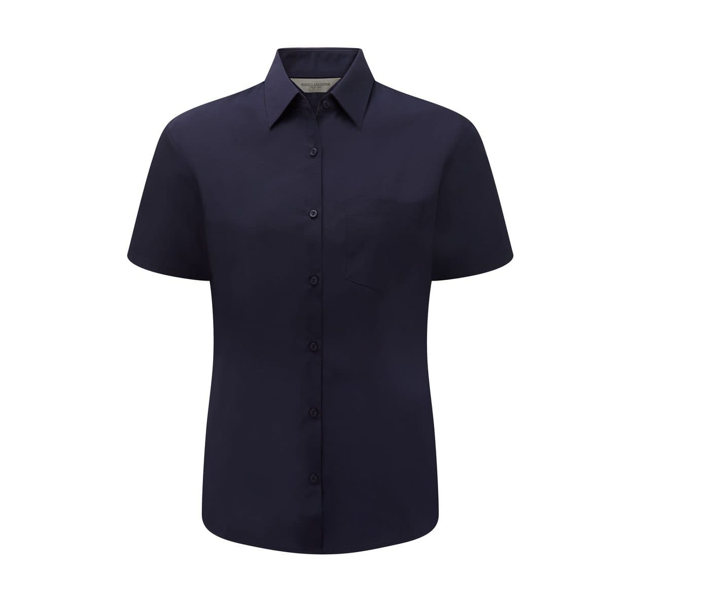 LADIES' SHORT SLEEVE CLASSIC POLYCOTTON POPLIN SHIRT coloris Marine