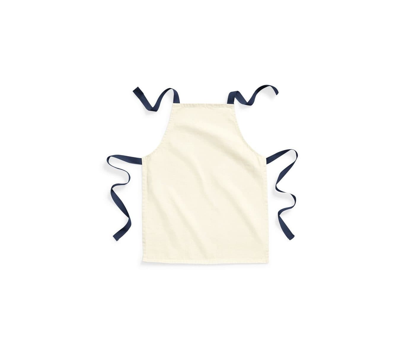 FAIRTRADE COTTON JUNIOR CRAFT APRON coloris Naturel / Bleu marine