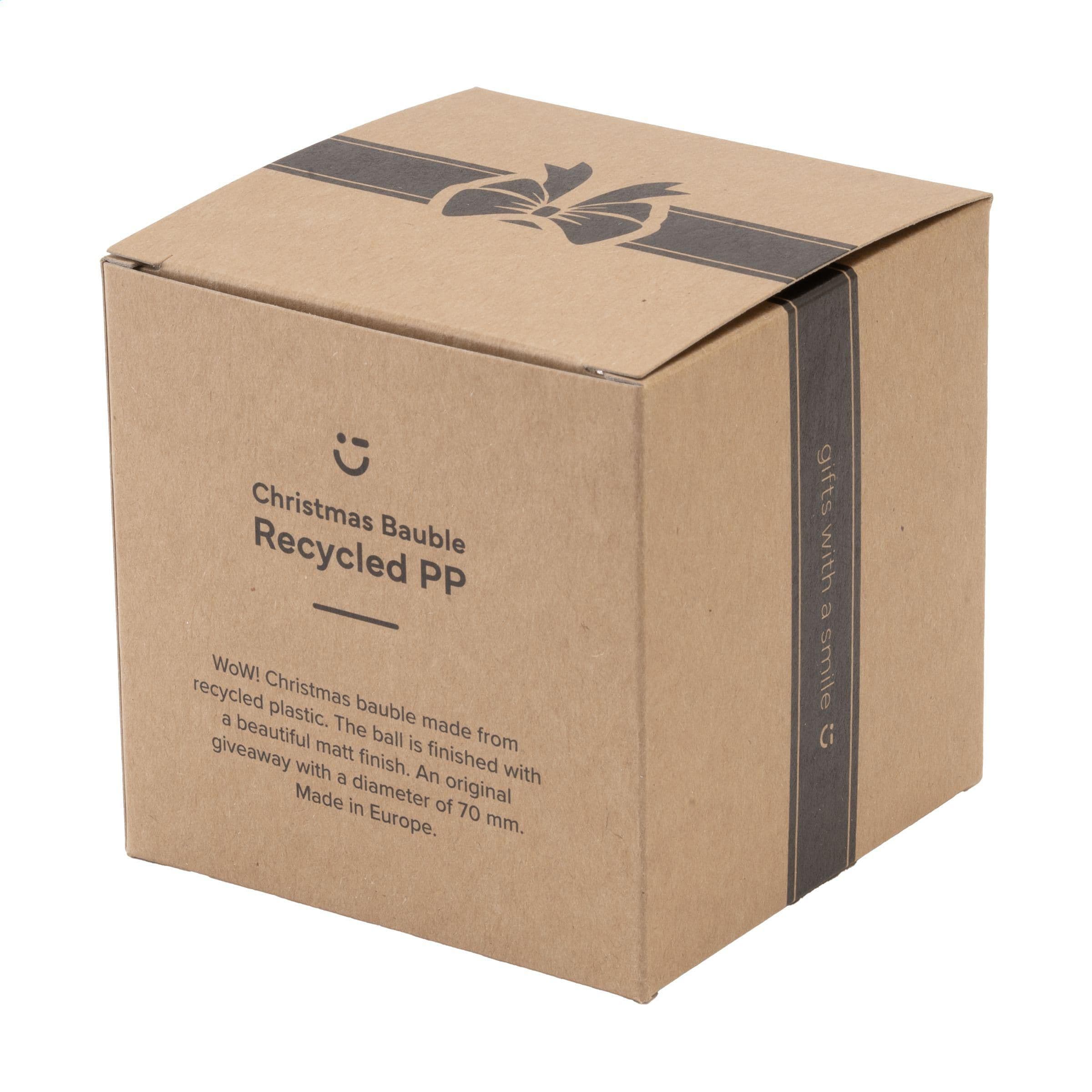 Boule de Noël Ø 7 cm plastique recyclé boîte - fabriqué en Europe en situation