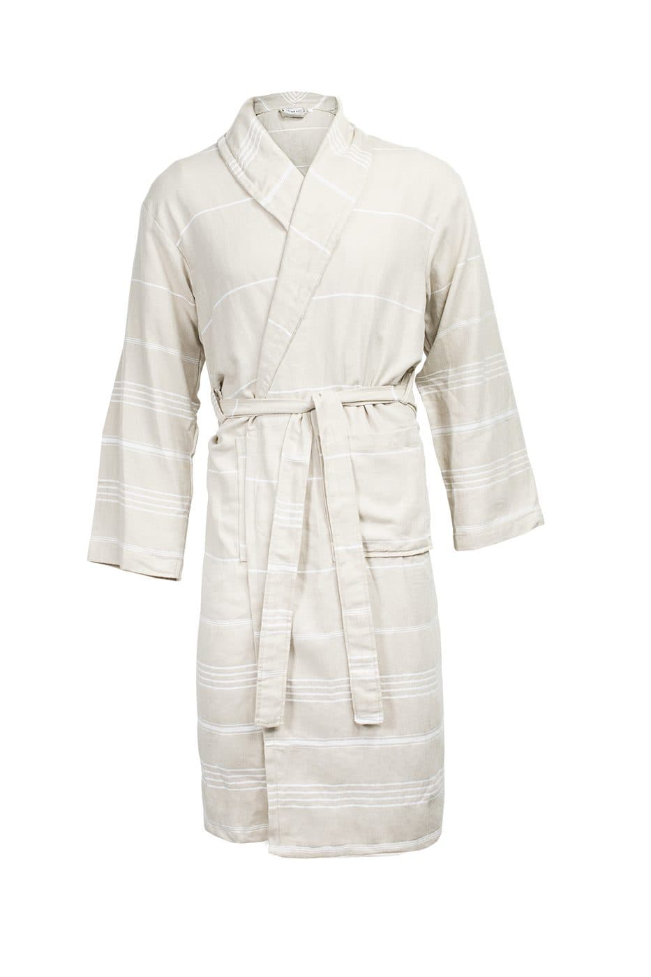 HAMAM BATHROBE coloris Beige / Blanc