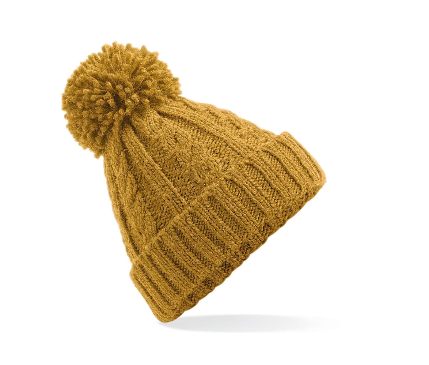 CABLE KNIT MELANGE BEANIE coloris Moutarde