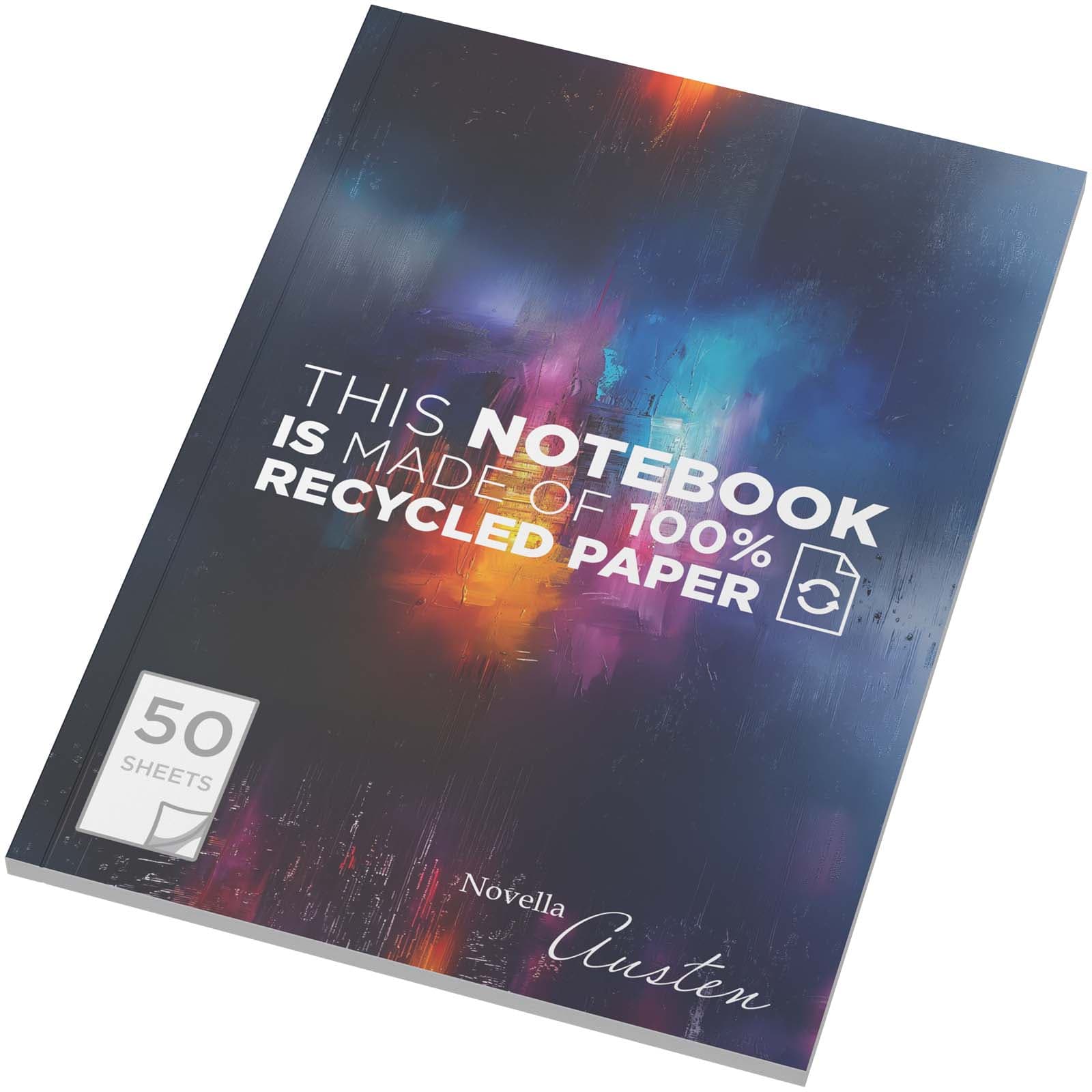 Cahier Novella Austen recyclé A5 à couverture souple de 50 feuilles