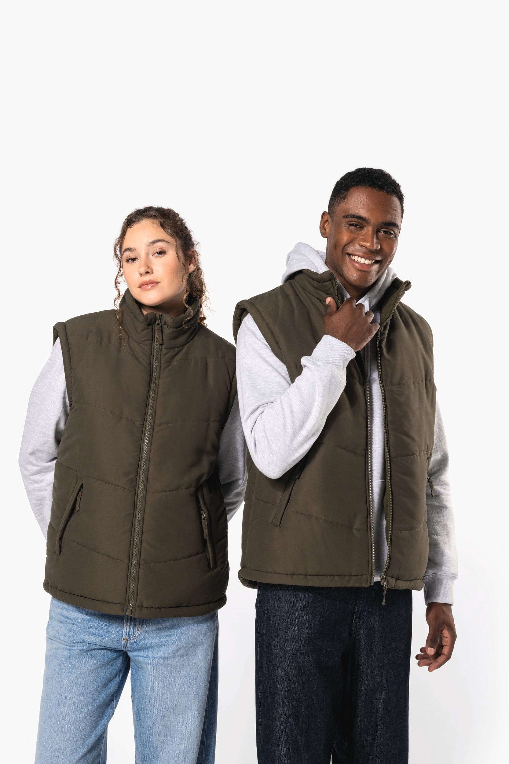 Bodywarmer doublé polaire unisexe en situation
