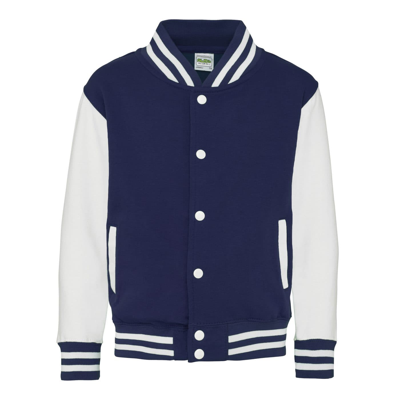 KIDS VARSITY JACKET coloris Marine oxford / Blanc