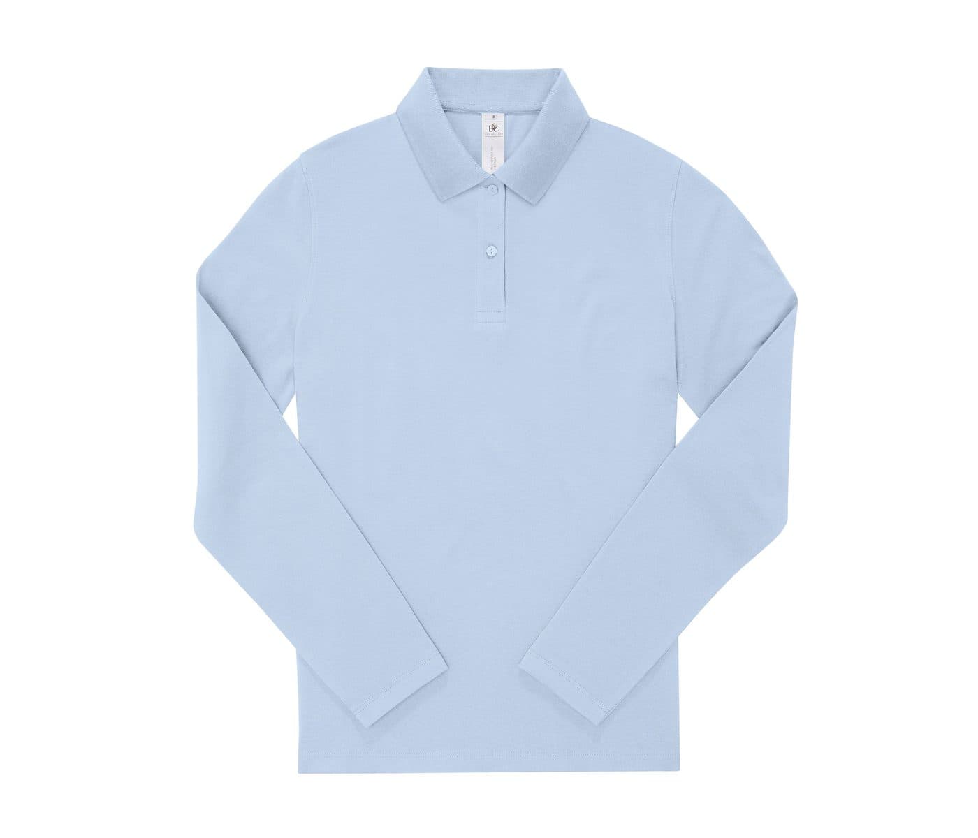 B&C MY POLO 180 LSL/WOMEN coloris Bleu rose poudré