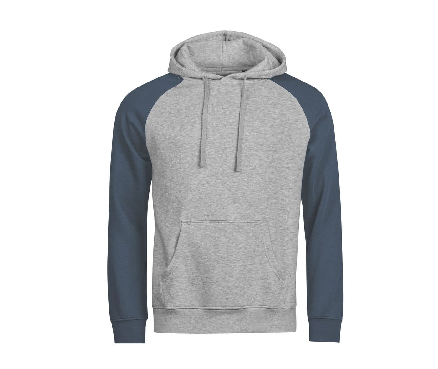 UNLABELED TWO-TONE HOODED SWEATSHIRT coloris Gris chiné / Bleu encre