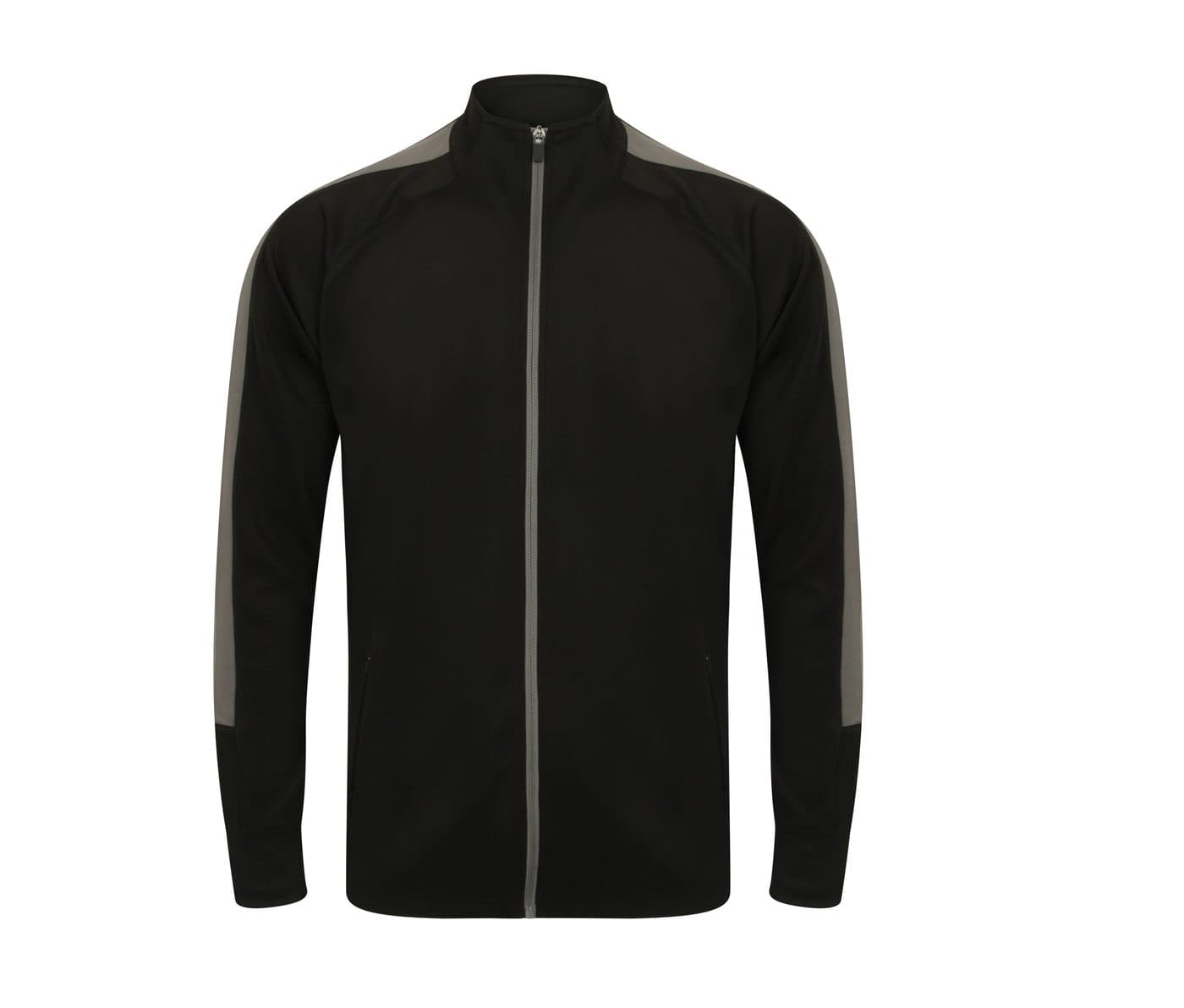 ADULT'S KNITTED TRACKSUIT TOP coloris Noir / Gris canon de fusil