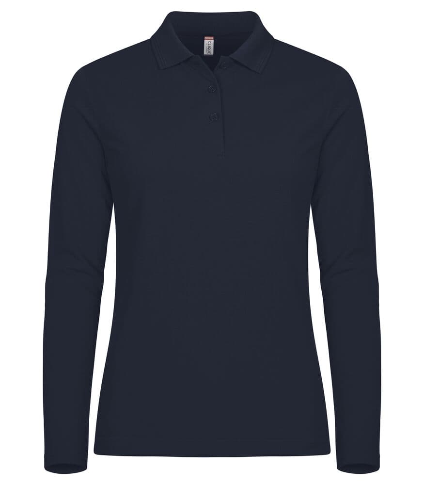 Clique Manhattan Women L/S Polo coloris Marine foncé