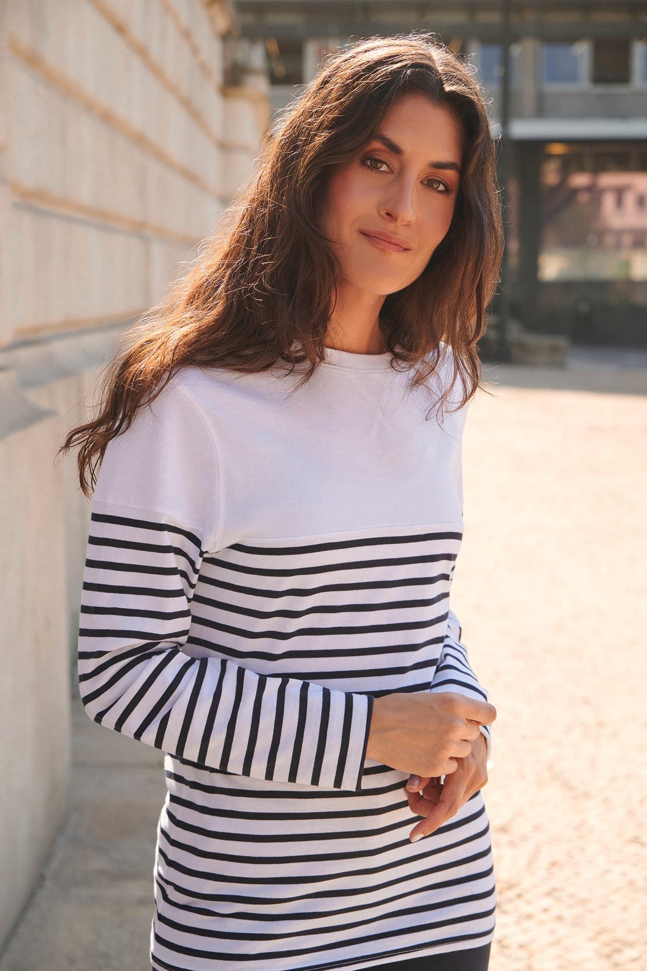 T-shirt breton à manches longues en situation