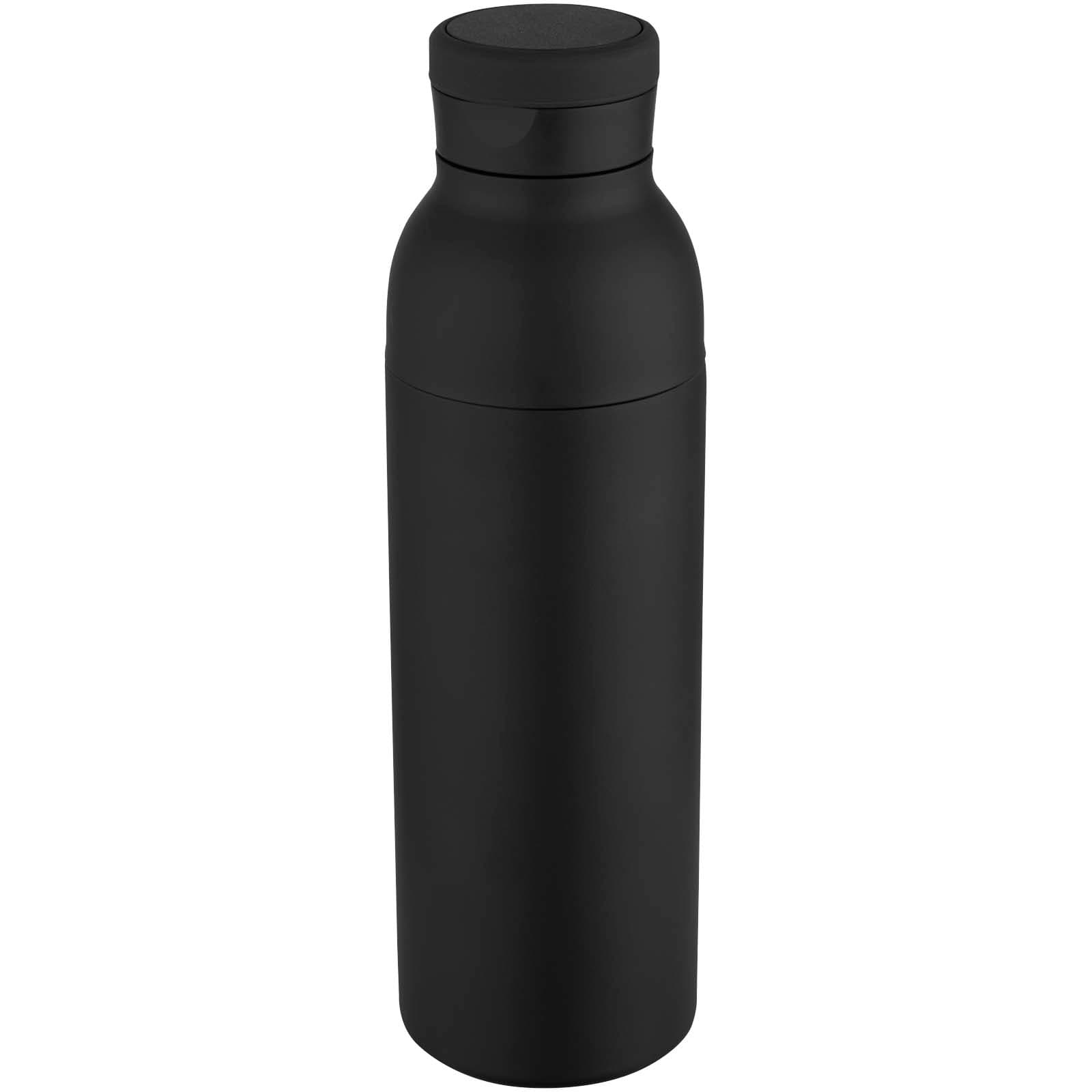 Bouteille avec isolation sous vide Illuminate double paroi de 650 ml en acier inoxydable recyclé certifié RCS coloris Noir