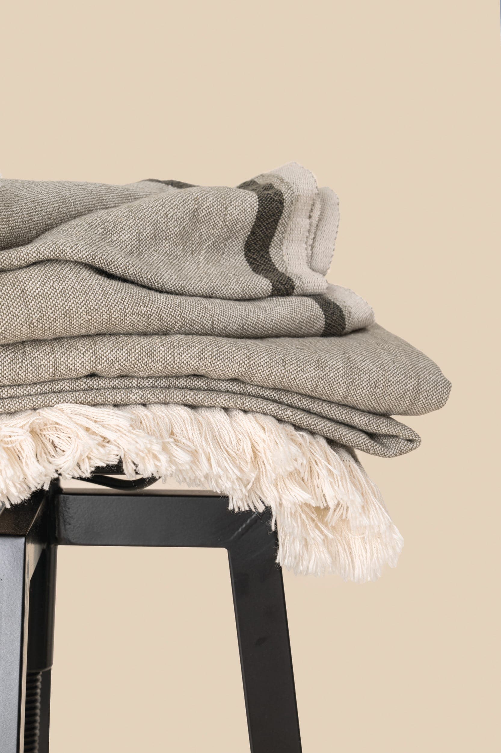 Fouta à rayures en situation