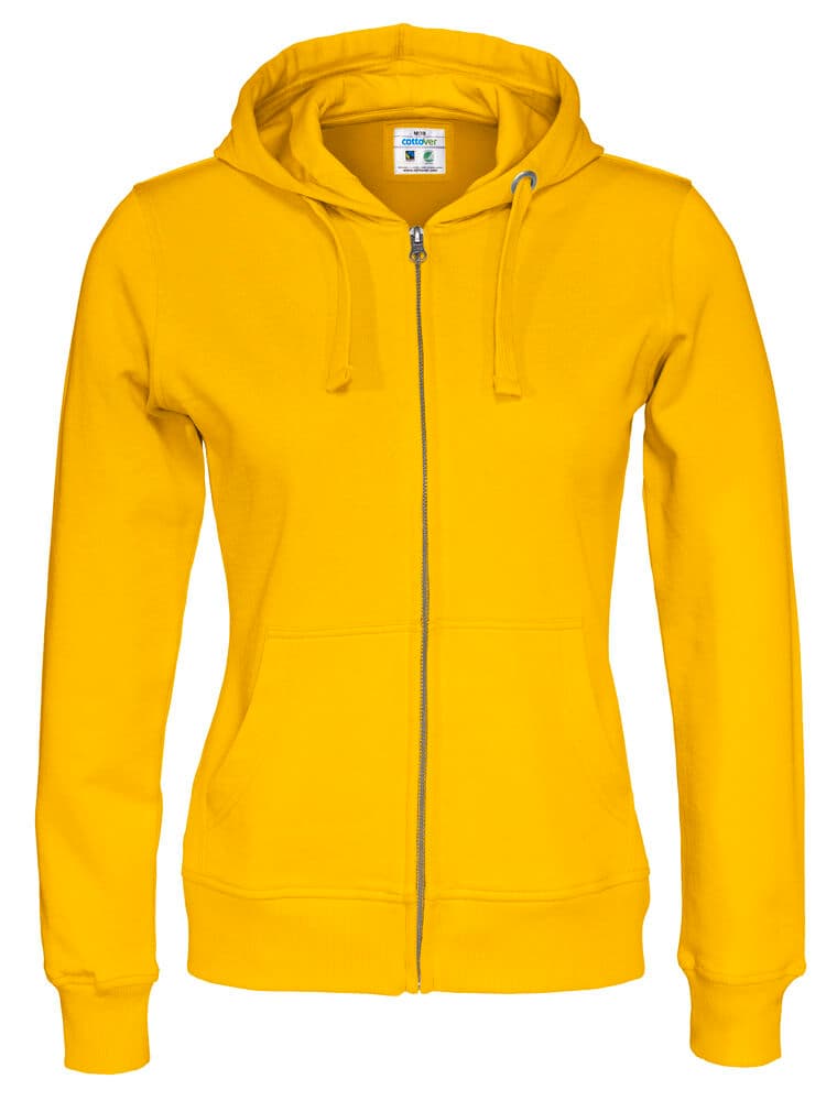 HOODIE FERMETURE COMPLÈTE FEMME - CERTIFIÉ GOTS coloris Jaune