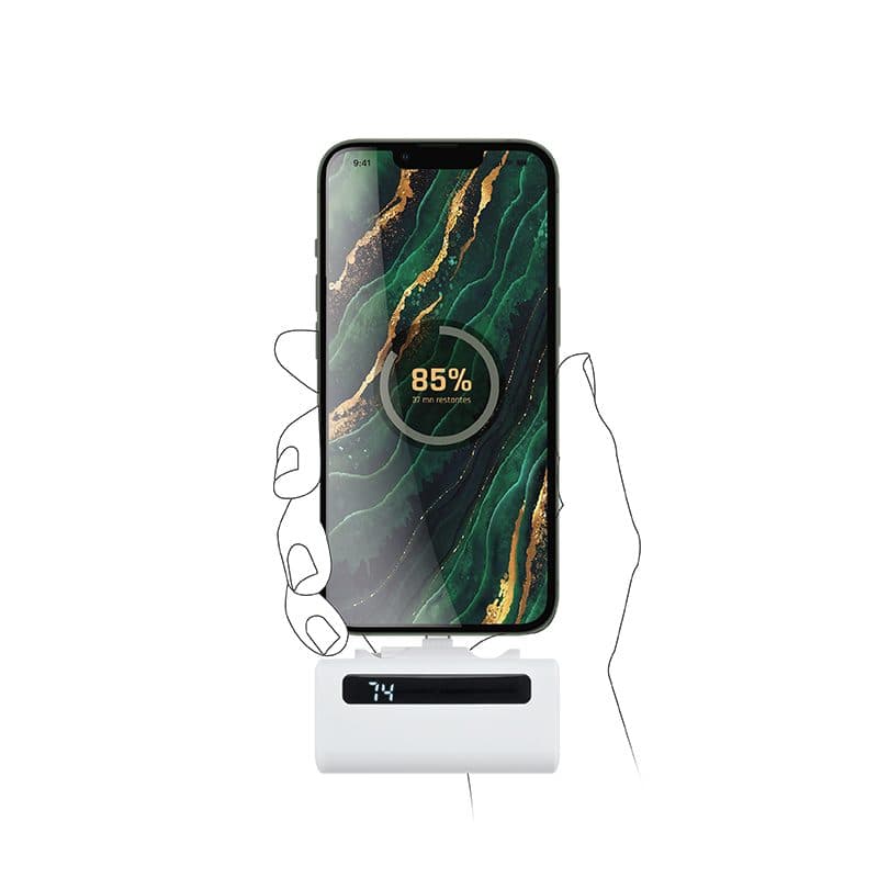 BATTERIE EXTERNE POWER BANK COMPACT 5000 mAh EN rABS en situation