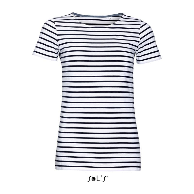 SOL'S MILES WOMEN - ROUND NECK STRIPED T-SHIRT