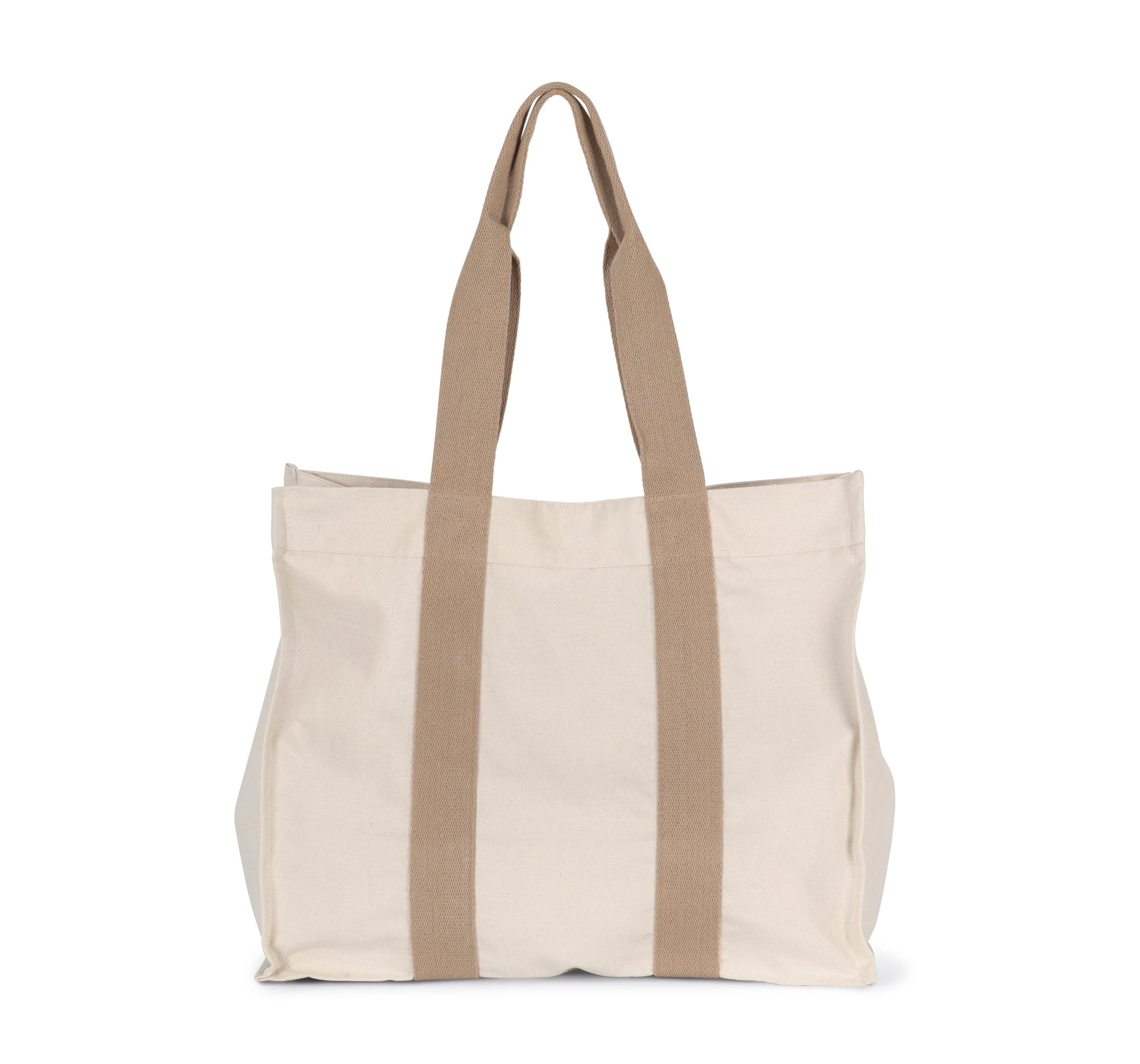 Grand sac shopping à soufflet recyclé en situation