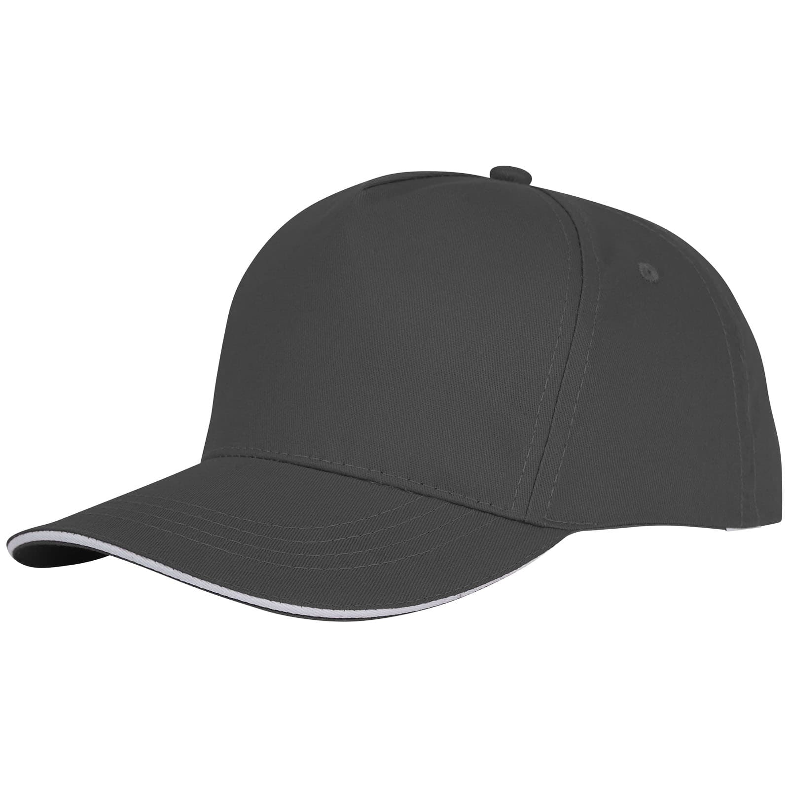 Casquette sandwich de 175 g/m² Ceto 5 panneaux coloris Gris orage