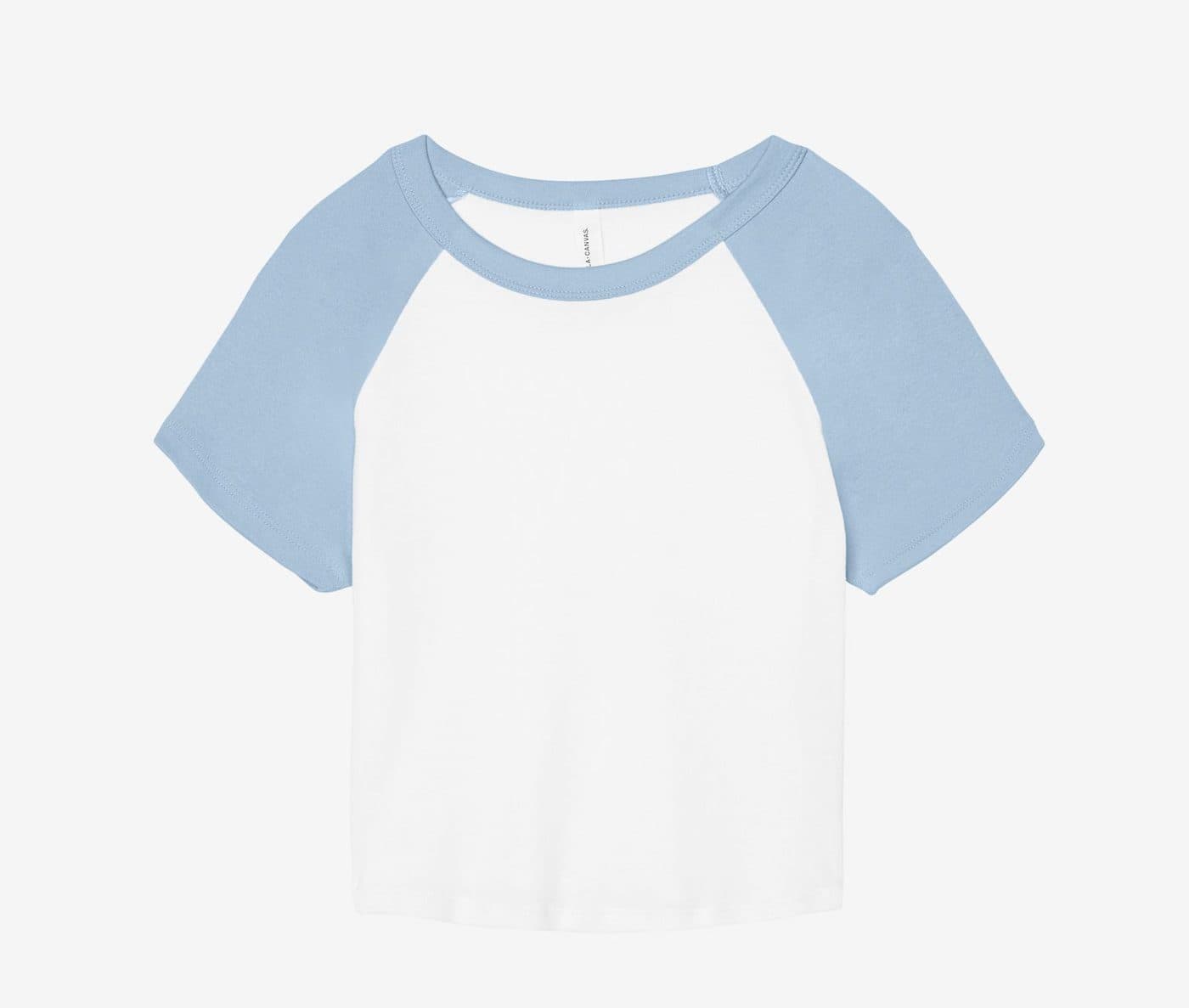 WOMEN'S MICRO RIB RAGLAN BABY TEE coloris Blanc / Bleu layette