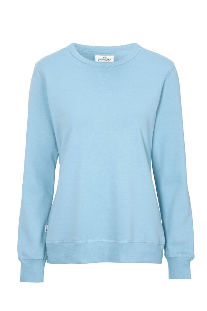 SWEAT COL ROND FEMME - CERTIFIÉ GOTS coloris Bleu Clair