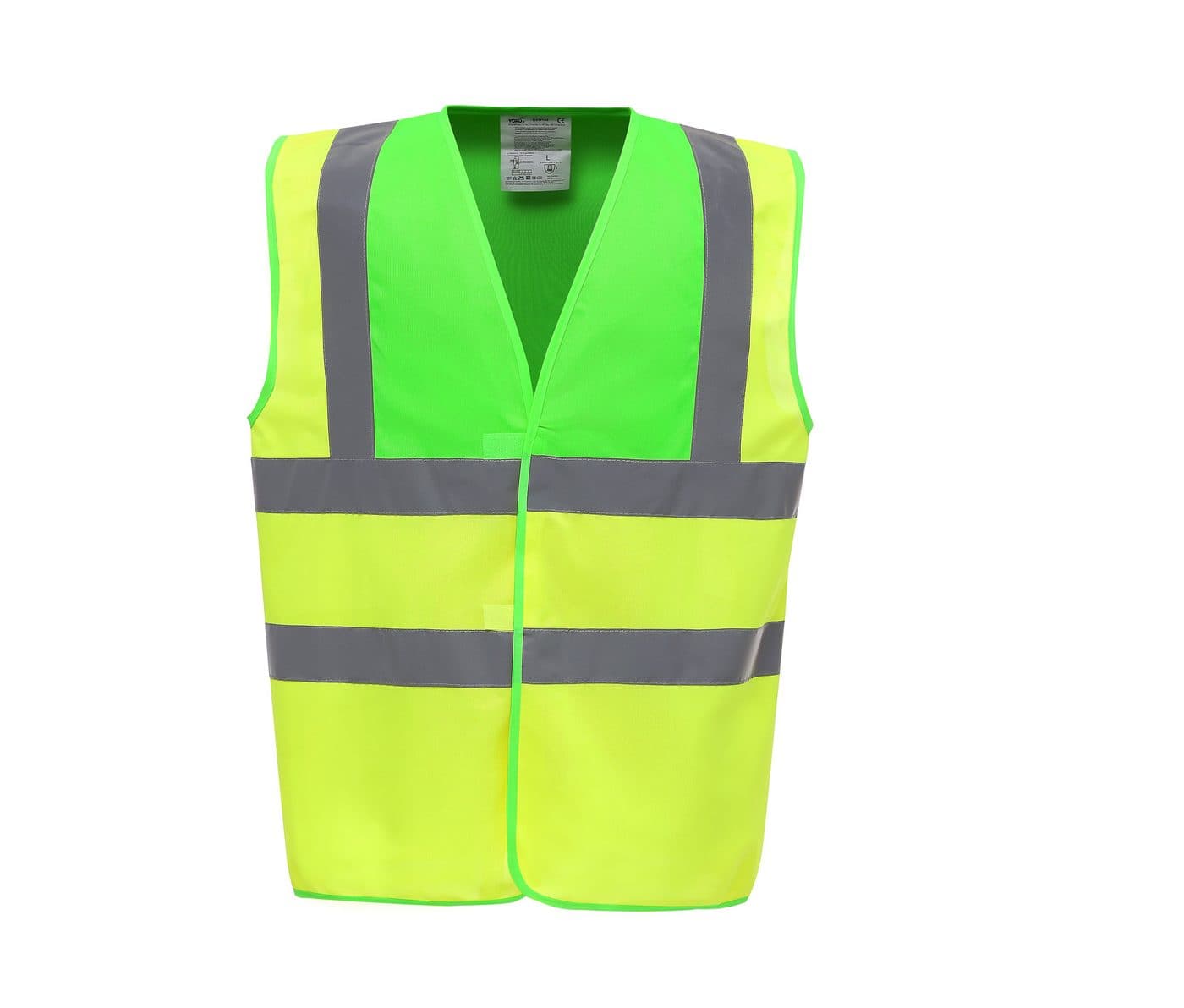 HI-VIS 2-BAND AND BRACES WAISTCOAT coloris Vert citron / Jaune haute visibilité