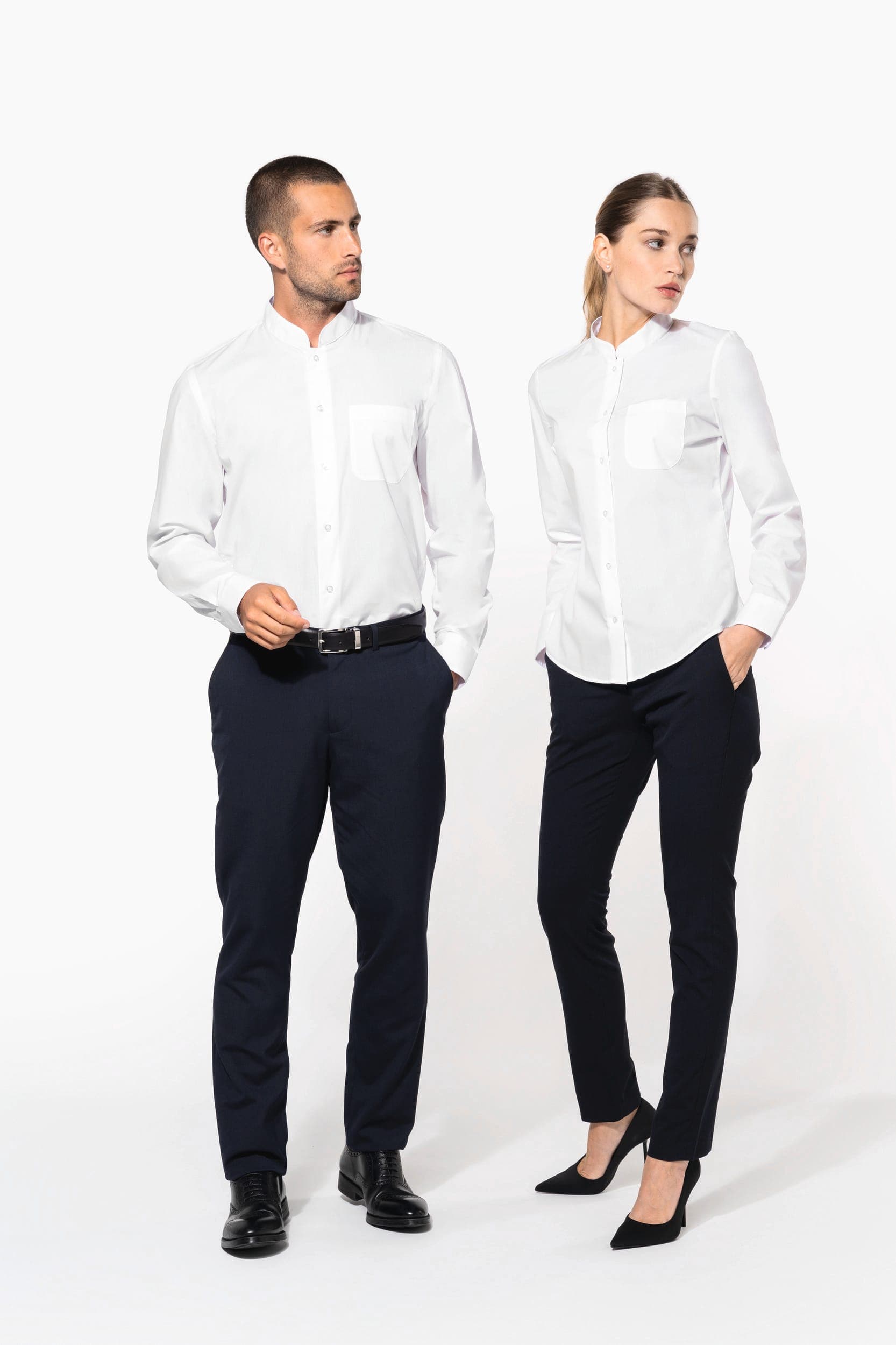 Chemise col mao manches longues en situation