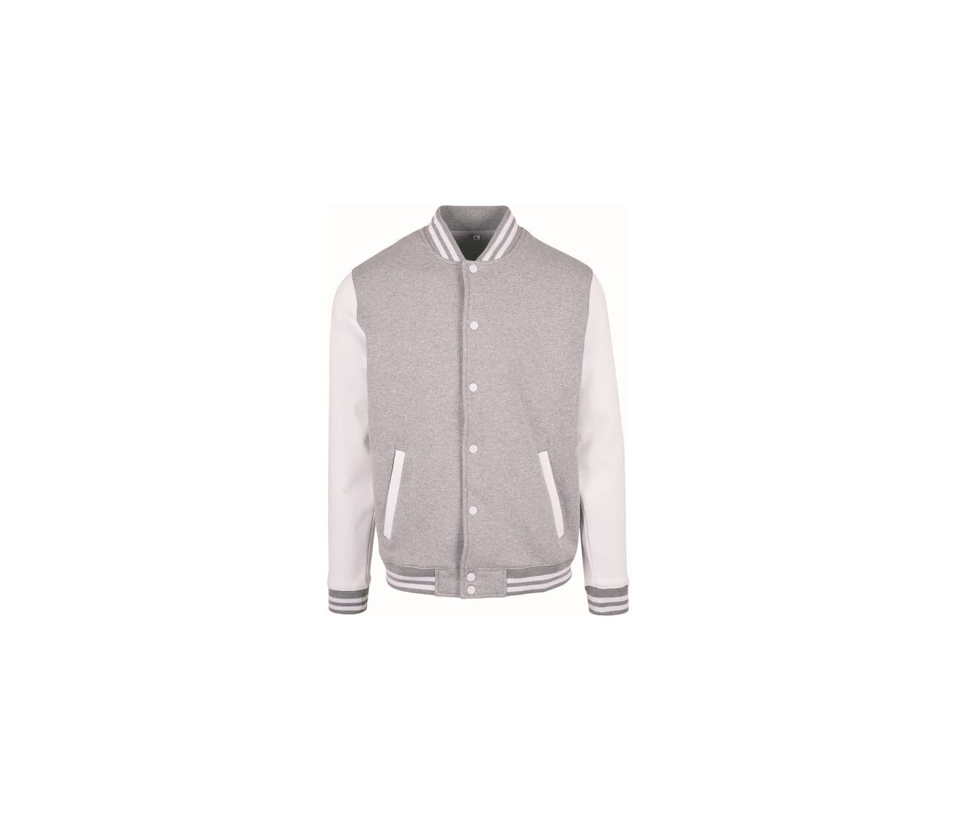 COLLEGE JACKET coloris Gris chiné / Blanc