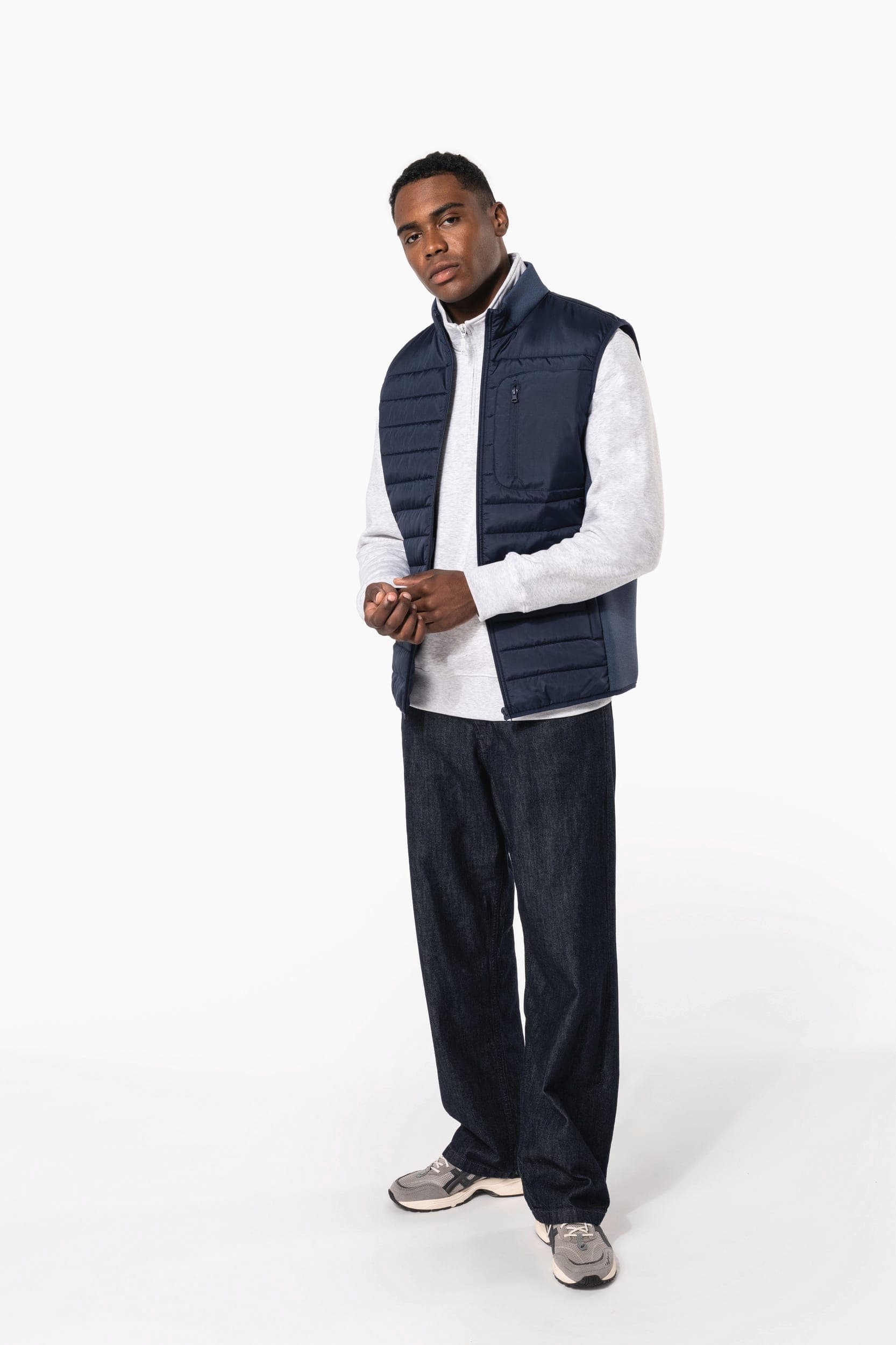 Bodywarmer bi-matière homme en situation