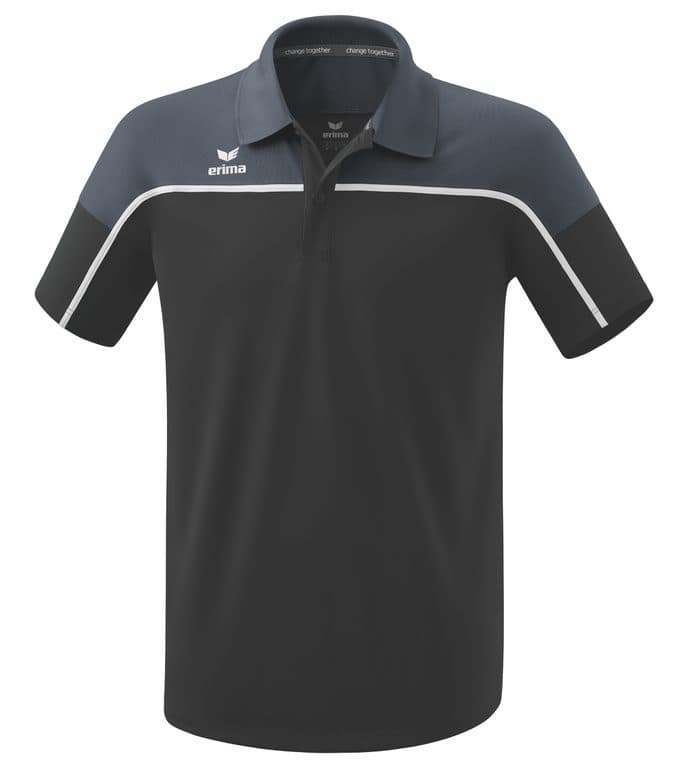 Polo CHANGE by erima coloris Gris noir / Gris ardoise / Blanc
