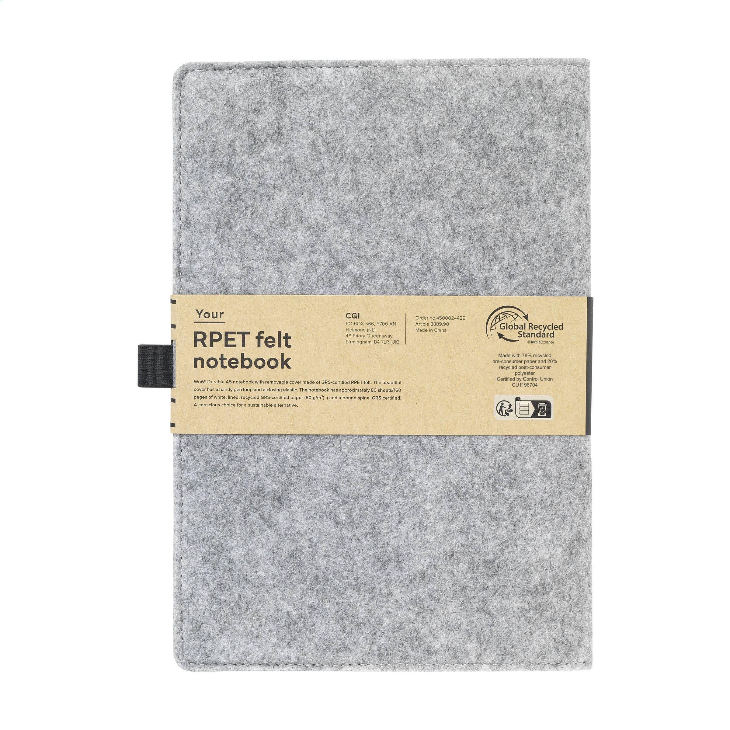 Carnet de notes Felty GRS RPET A5 en situation