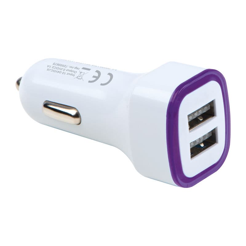 Adaptateur de charge USB pour voiture « Fruit » coloris Violet