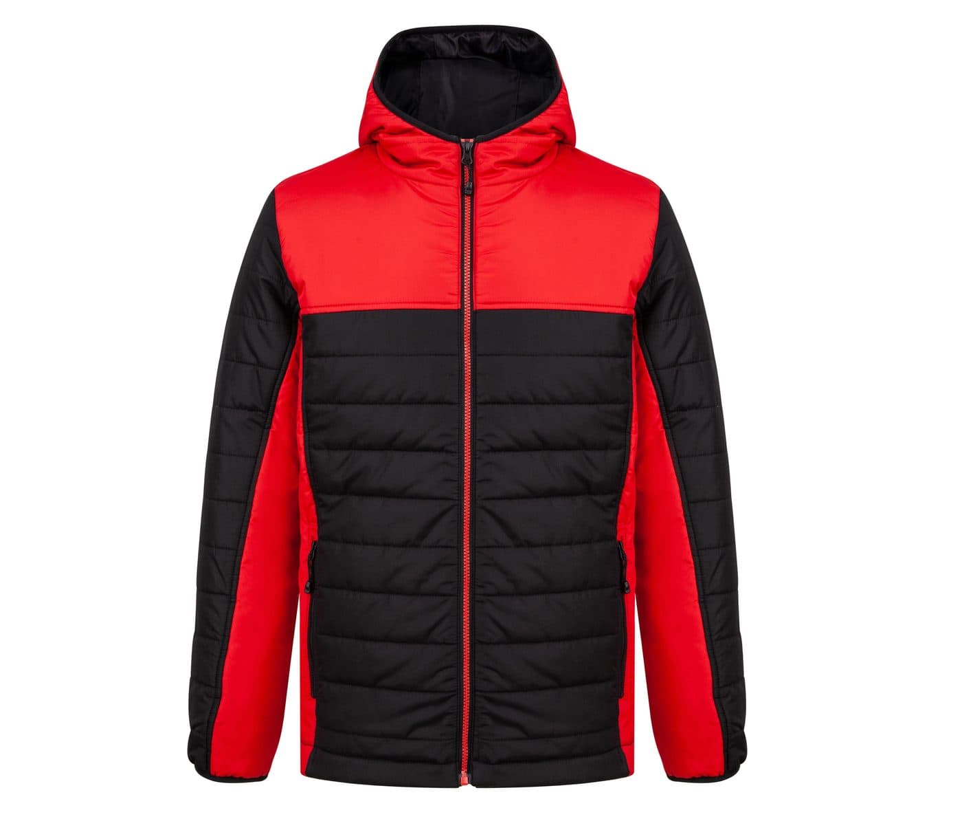 HOODED CONTRAST PUFFER JACKET