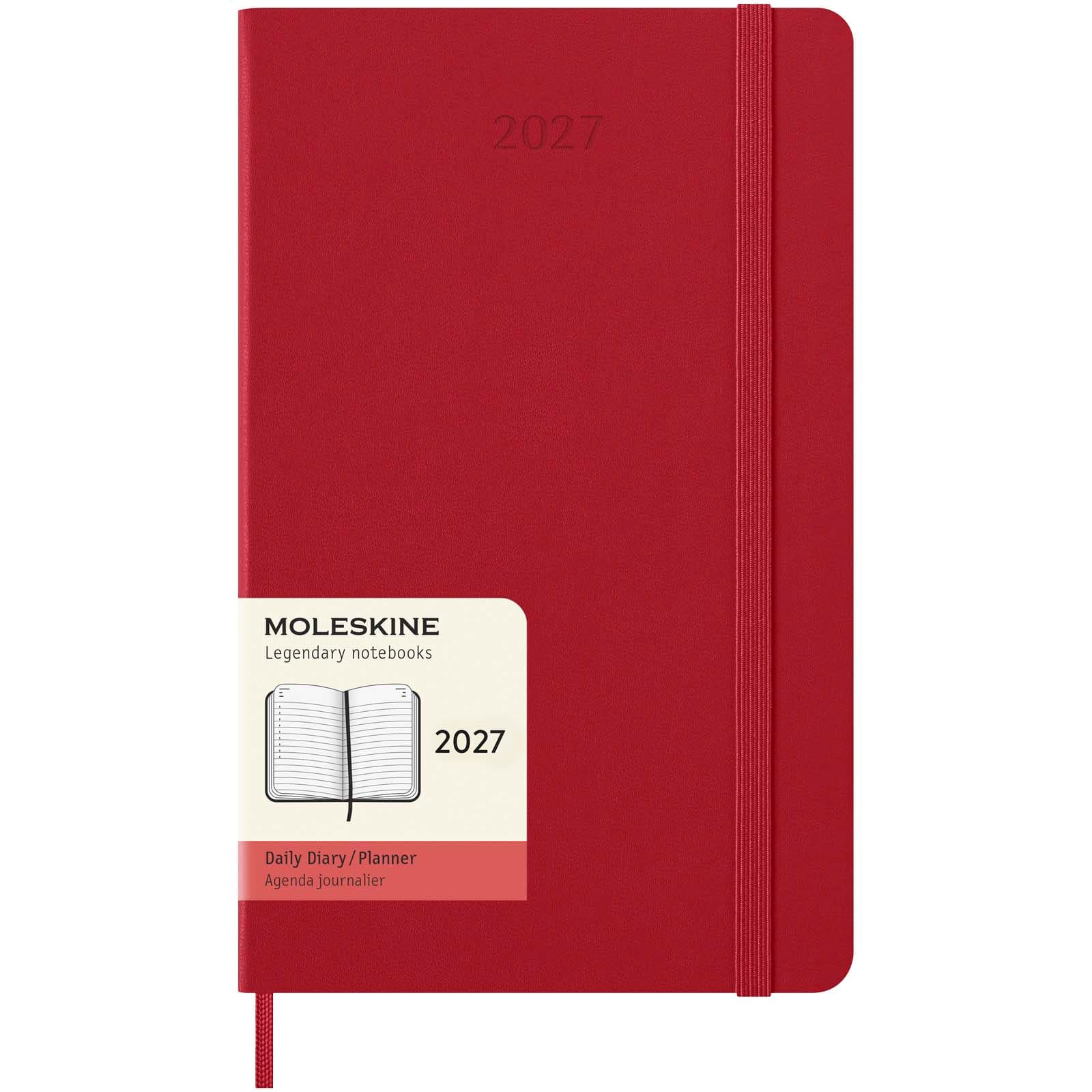 Agenda L quotidien 12 mois Moleskine à couverture rigide coloris Rouge écarlate