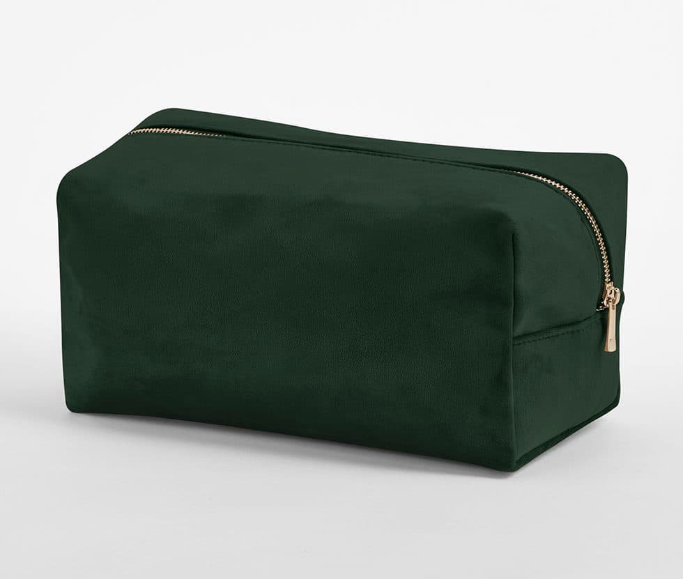 VELVET TOILETRY/ACCESSORY CASE coloris Émeraude foncé