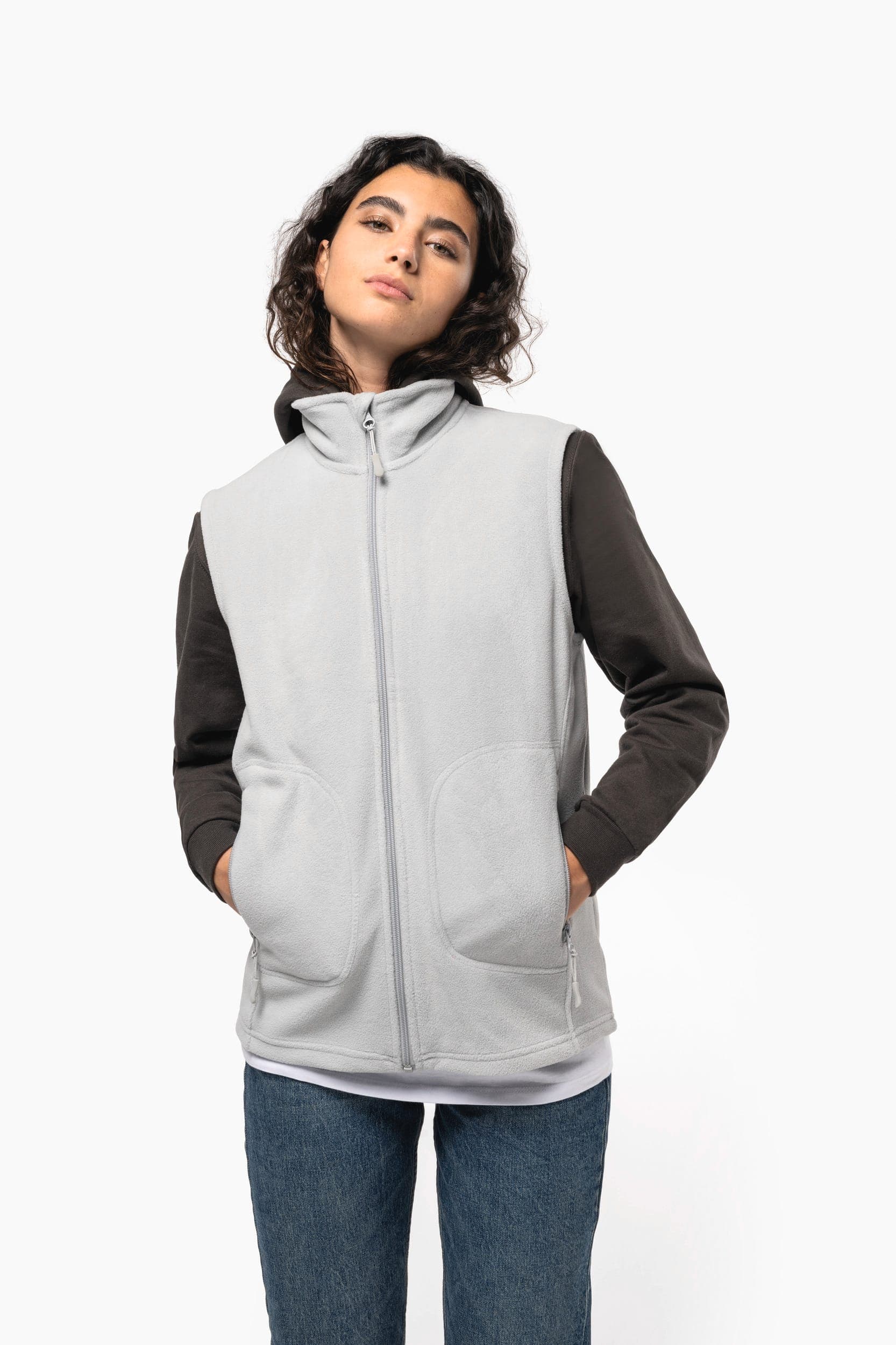 Bodywarmer micropolaire écoresponsable unisexe en situation