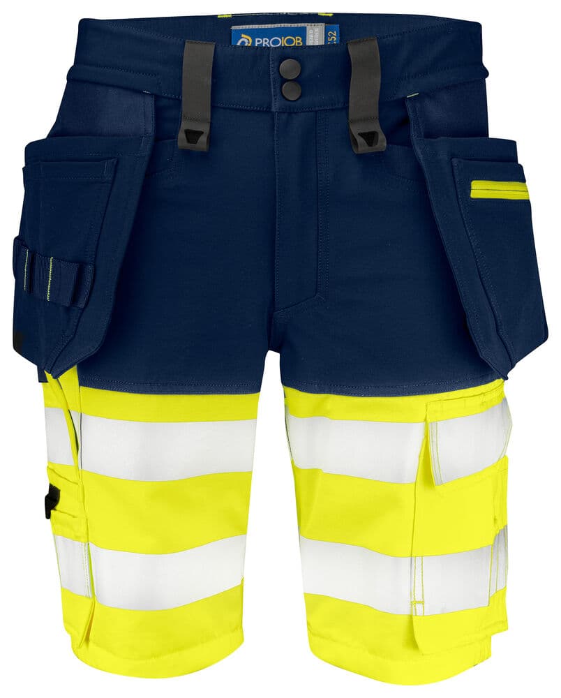 6580 SHORT STRETCH DE SIGNALISATION EN ISO 20471 CLASSE 1 coloris Jaune / Marine