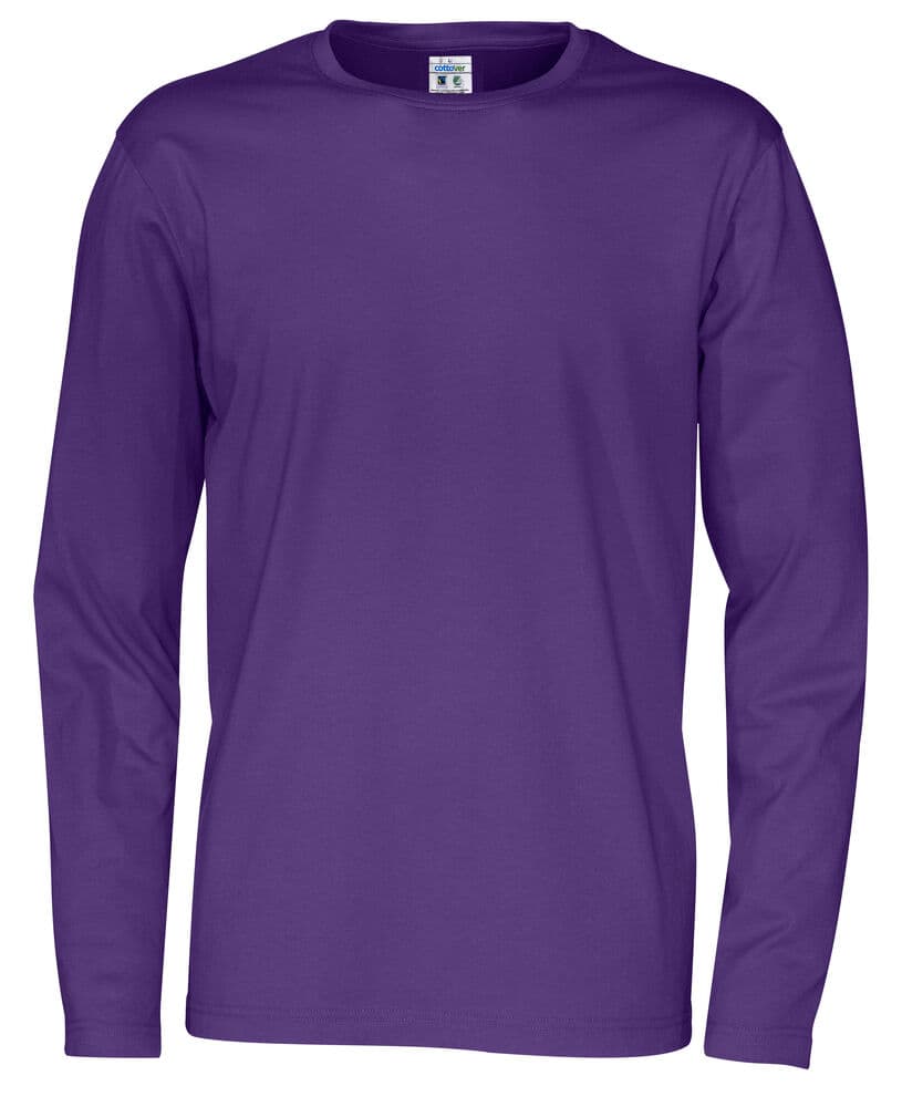 T-SHIRT MANCHES LONGUES HOMME - CERTIFIÉ GOTS coloris Violet