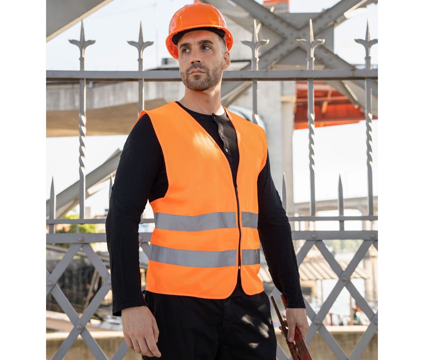 SAFETY VEST WITH ZIPPER "COLOGNE" en situation