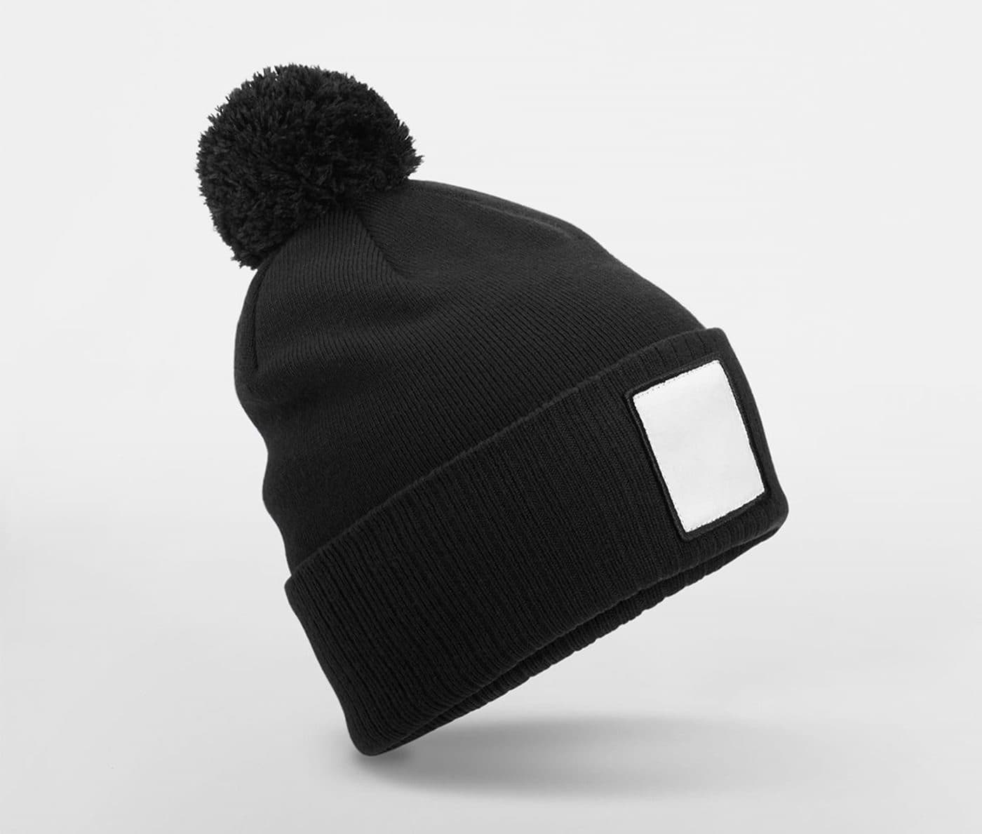 APPLIQUÉ PATCH POM BEANIE coloris Noir / Blanc