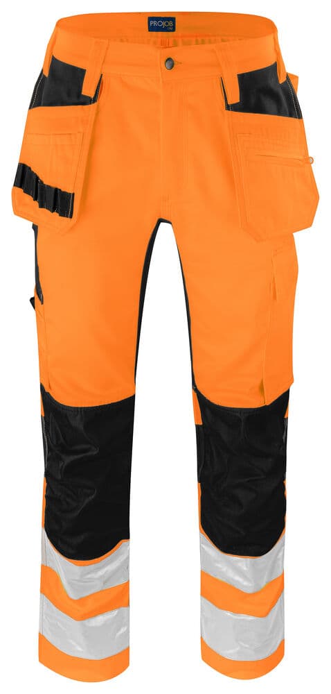 6570 PANTALON STRETCH DE SIGNALISATION AVEC POCHES AUX GENOUX ET POCHES JEAN EN ISO 20471 CLASSE 2