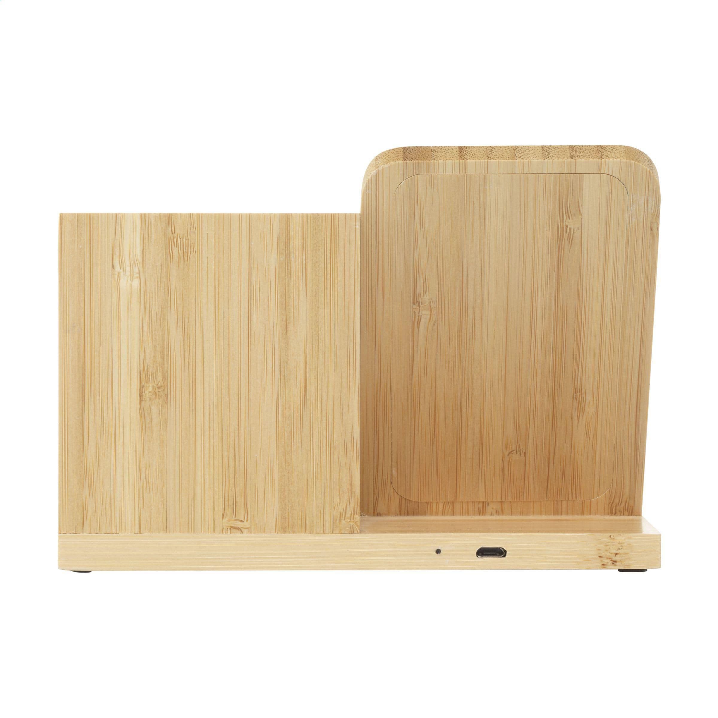 Support de charge/porte-stylo bambou 15W en situation