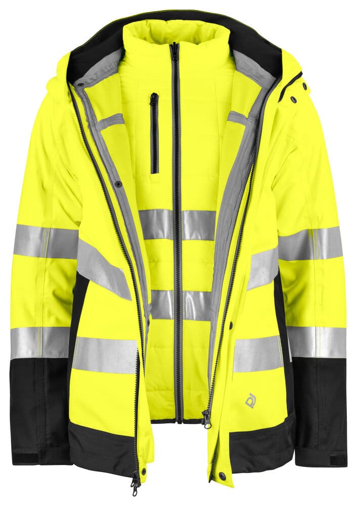 6445 VESTE SIGNALISATION 3-EN-1 EN ISO 20471 CLASSE 3/2 coloris Jaune / Noir