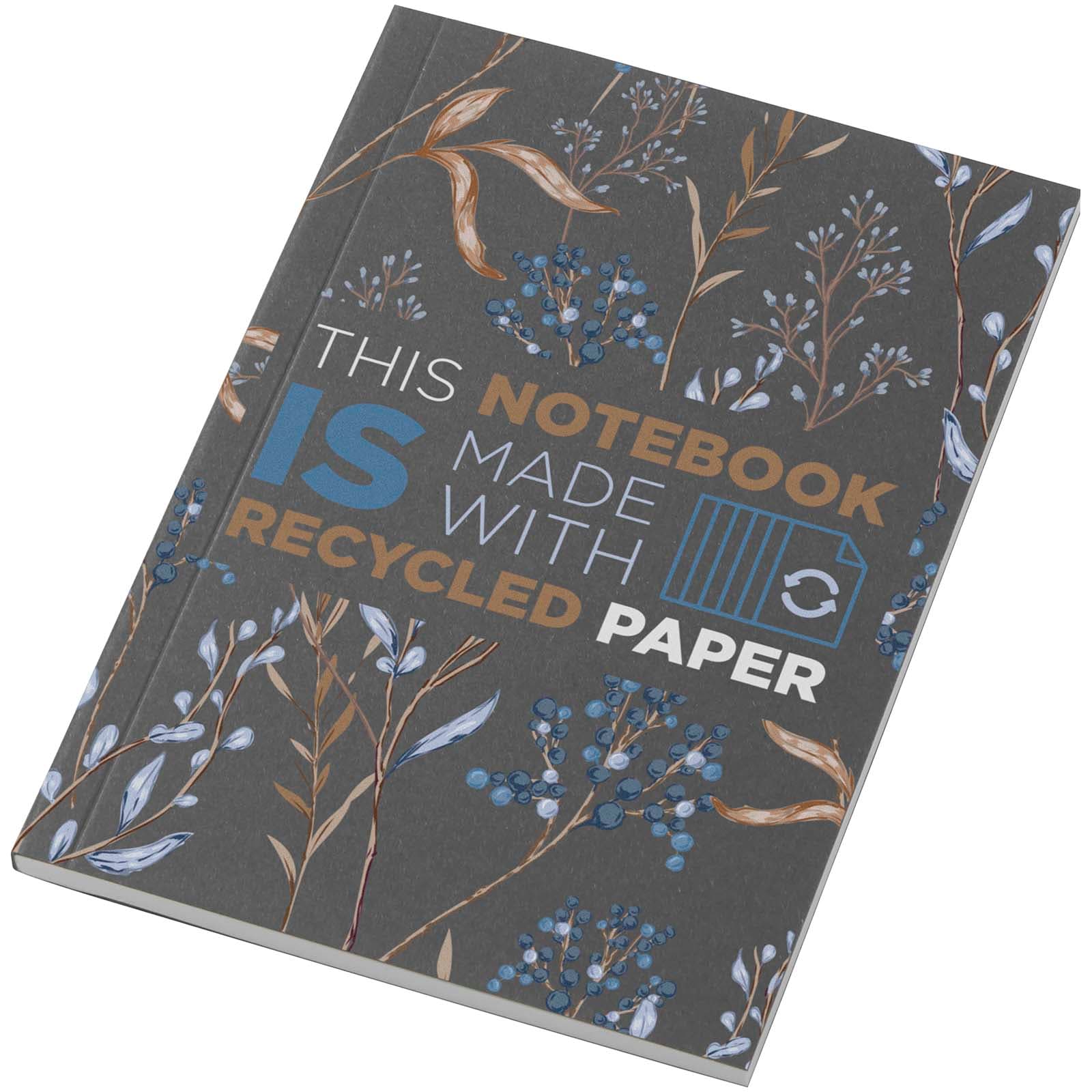 Cahier Novella AustenColours A6 recyclé à couverture souple de 50 feuilles coloris Charbon