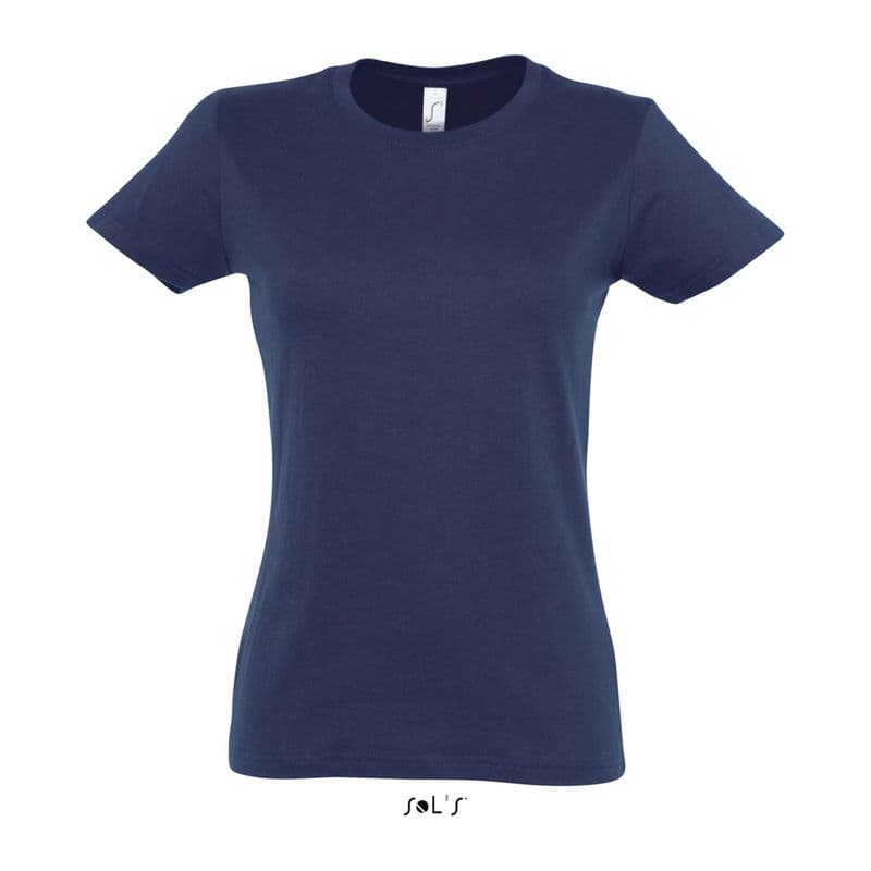 SOL'S IMPERIAL WOMAN ROUND COLLAR T-SHIRT coloris Bleu marine
