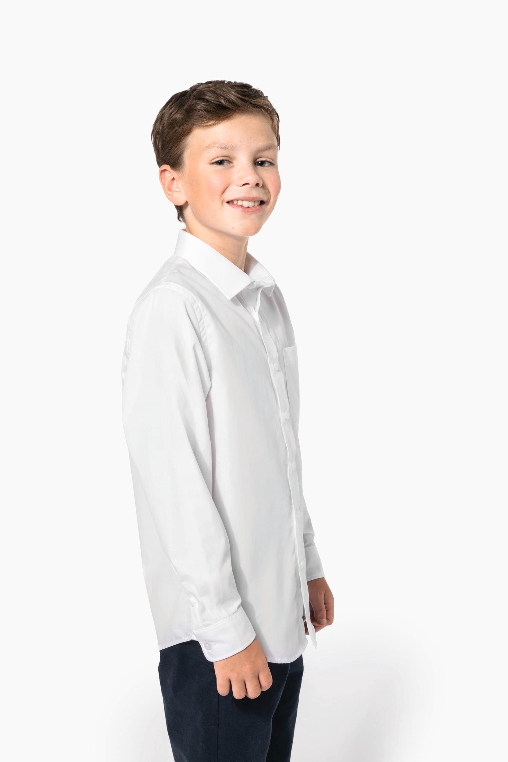 Chemise popeline manches longues enfant en situation
