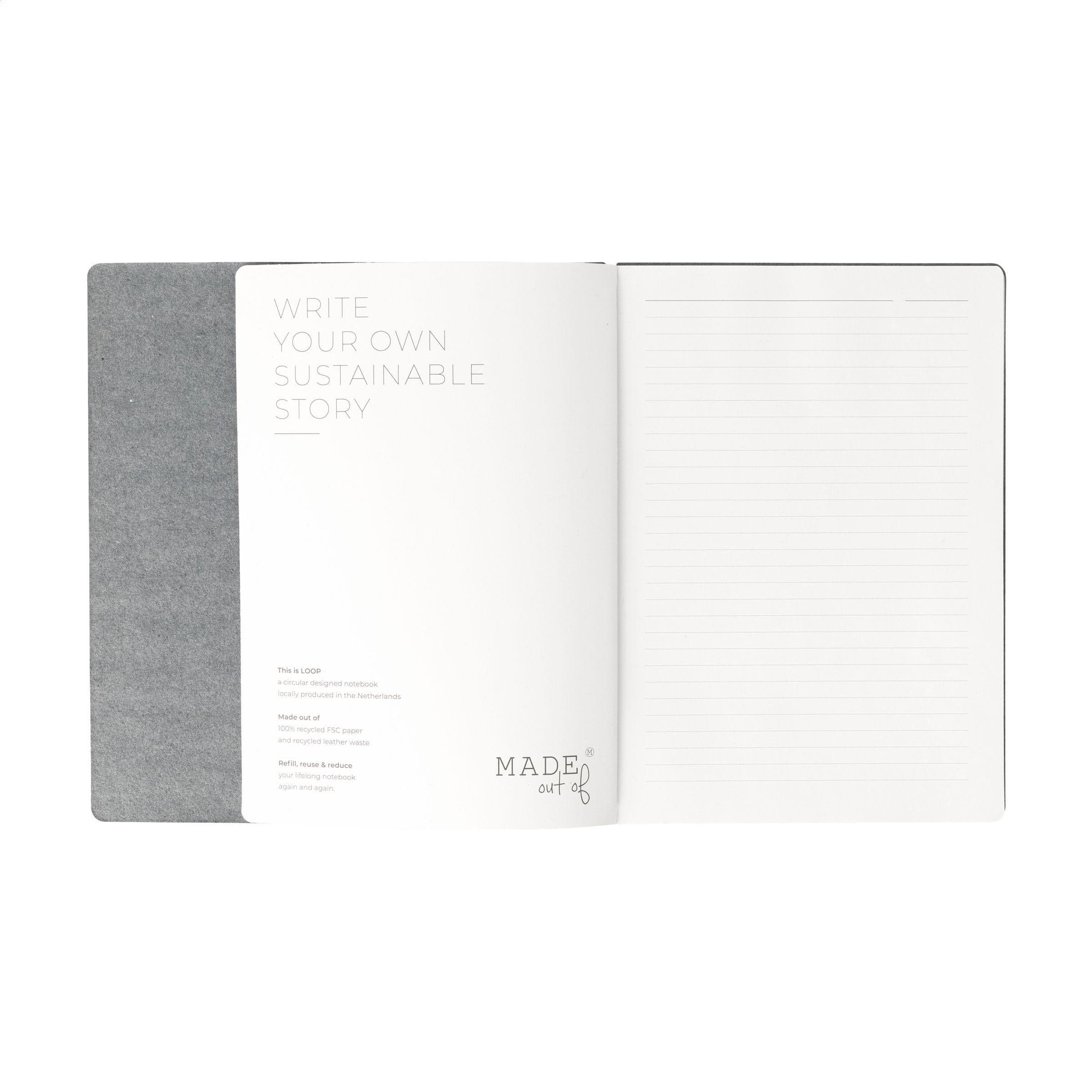 Carnet de notes A5 en textile recyclé en situation