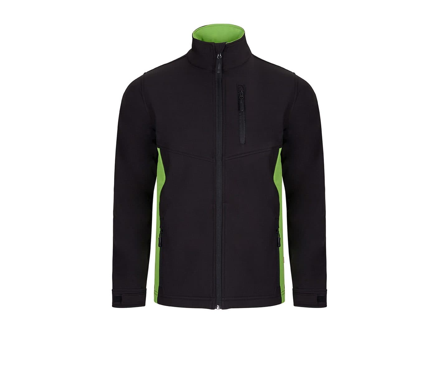 BLOUSON SOFTSHELL BICOLORE coloris Noir / Vert citron