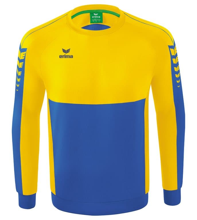 Sweat-shirt SIX WINGS coloris Bleu roi / Jaune