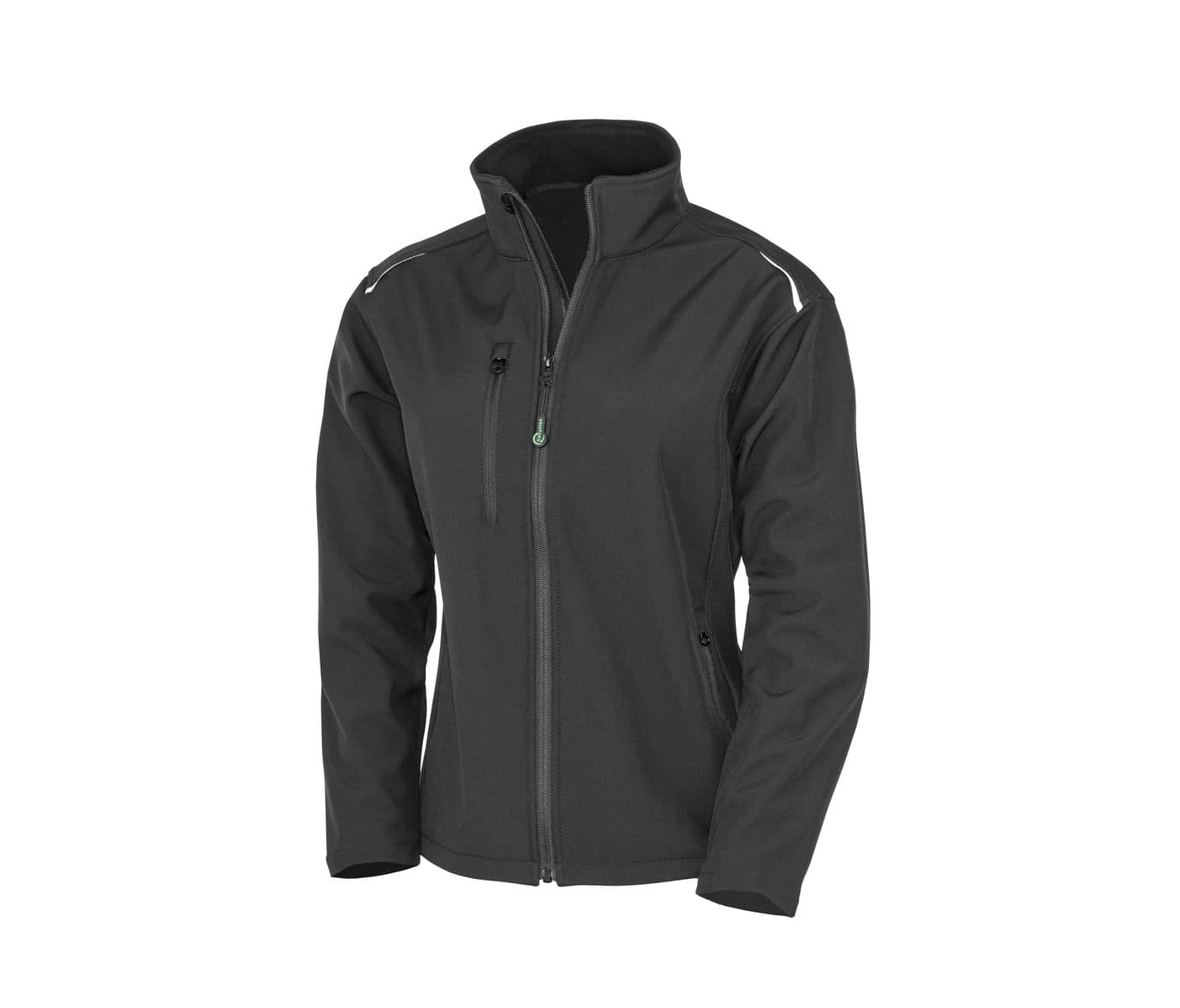WOMENS RECYCLED 3-LAYER PRINTABLE SOFTSHELL JACKET coloris Noir