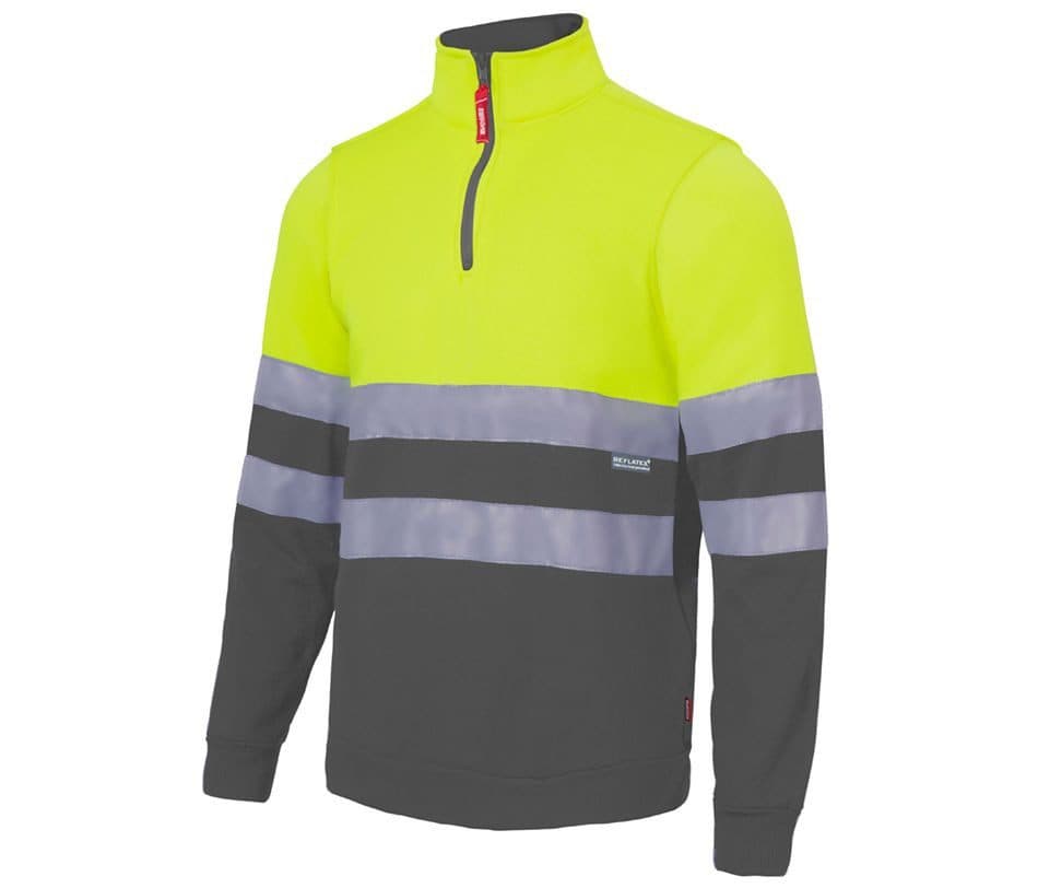 SWEAT COL ZIPPÉ HAUTE VISIBILITÉ