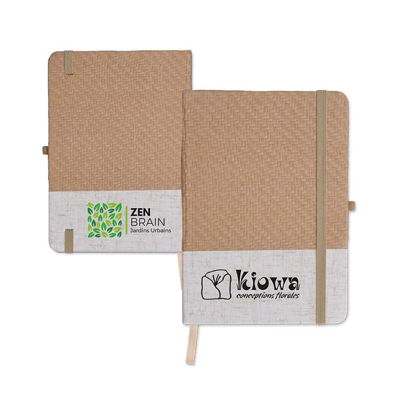 CARNET B6 COUVERTURE COTON ET FIBRES DE BAMBOU en situation