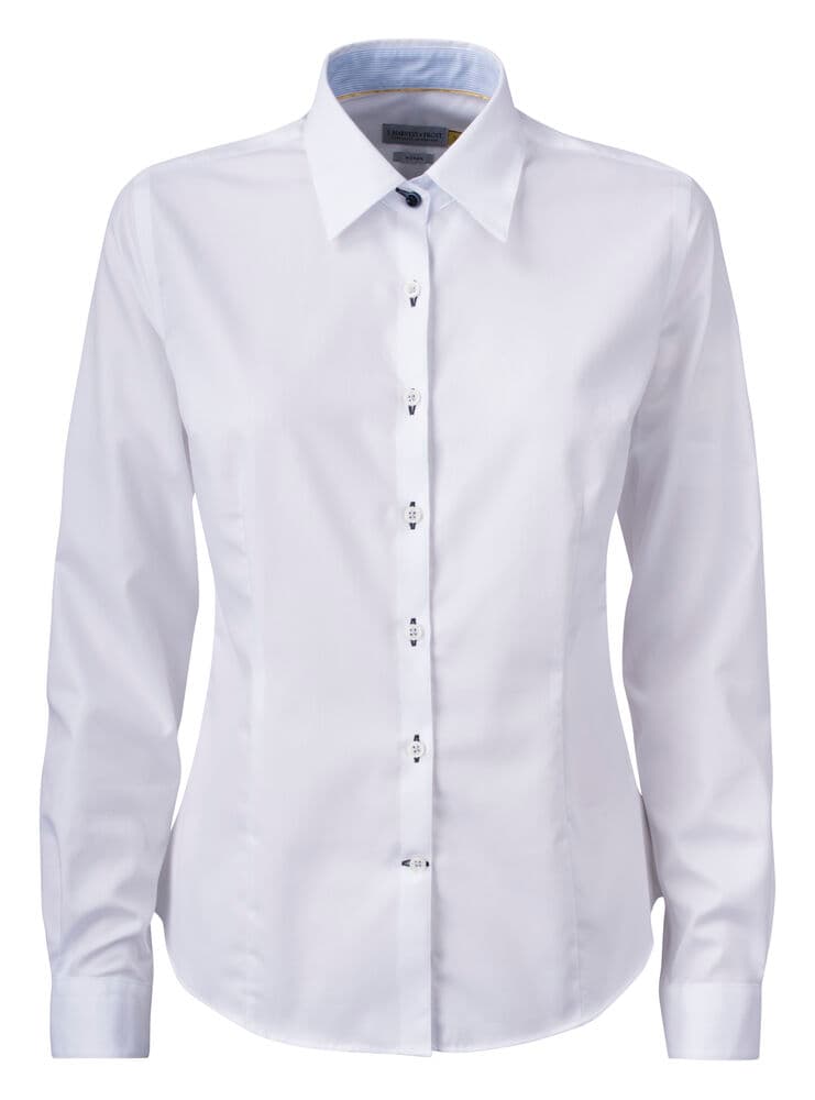 Yellow Bow 51  Chemise Femmes coloris Blanc / Bleu Ciel